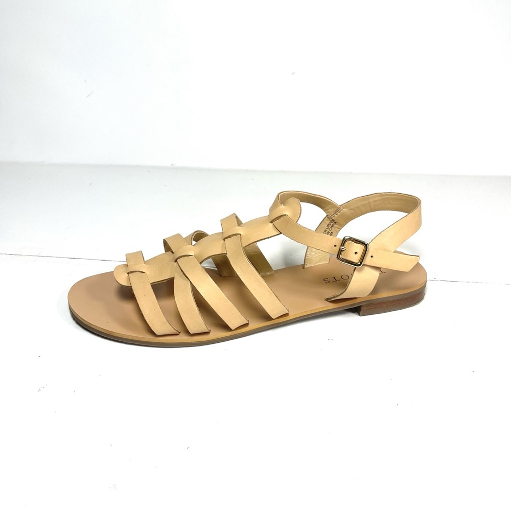 Talbots Women's Slingback Sandals Tan Leather Strappy Buckle Size 9M
